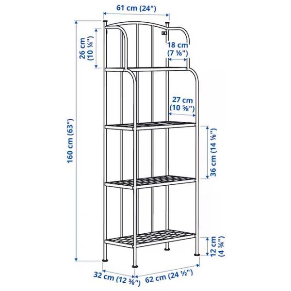 Etajeră Ikea Lacko Gray / Oțel photo 6