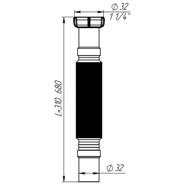 Sifon pentru lavoar Aquant T204-110-MR 32 mm / Polipropilenă photo 4
