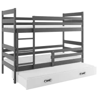 Pat pentru copii BMS Group Eryk 3 90 x 200 cm / PAL / Graphite