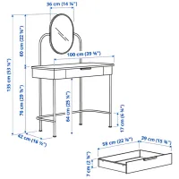 Туалетный столик Ikea Grafjallet ЛДСП / White photo 6