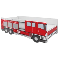 Pat pentru copii ACMA Meble VI/Fire Truck 70 x 140 cm / PAL / Red