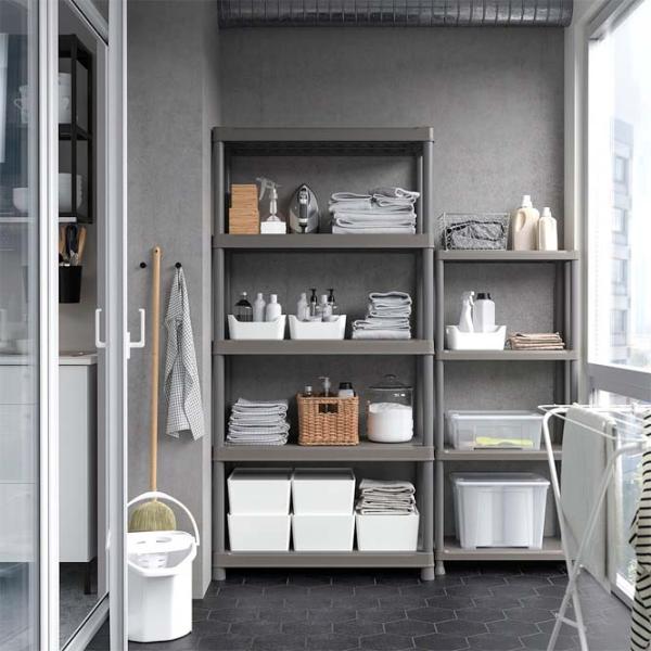 Etajeră Ikea Runmaro Dark Gray / Plastic photo 4