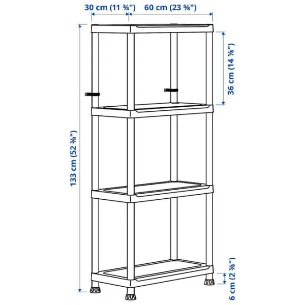 Etajeră Ikea Runmaro Dark Gray / Plastic photo 6