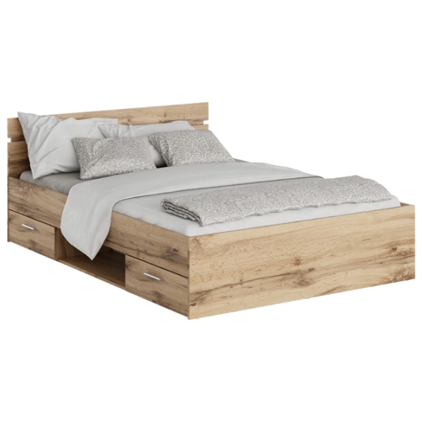Кровать Tempo Kondela Michigan 140 x 200 см / ЛДСП / Вотан дуб photo 1