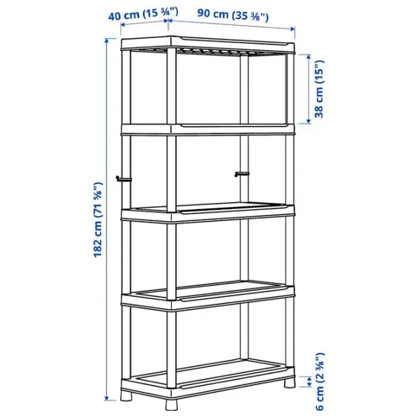 Etajeră Ikea Runmaro Dark Gray / Plastic photo 5