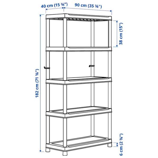 Etajeră Ikea Runmaro Dark Gray / Plastic photo 5