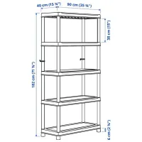 Etajeră Ikea Runmaro Dark Gray / Plastic photo 5