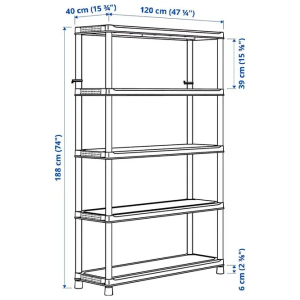 Etajeră Ikea Runmaro Dark Gray / Plastic photo 5