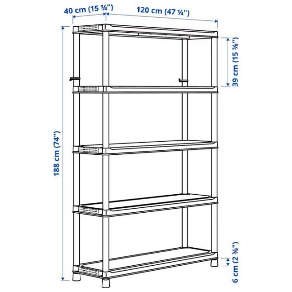 Etajeră Ikea Runmaro Dark Gray / Plastic photo 5