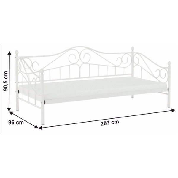 Кровать Mobhaus Daina 90 x 200 см / Металл / Белый photo 7