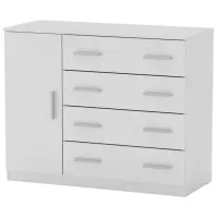 Comodă KompaniT 4+1Б 84.9 x 105.4 x 44.8 / MDF / Nimfeia Alb