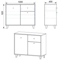 Комод KompaniT 21 82 x 100 x 40см / ДСП / Ателье Светлый photo 2