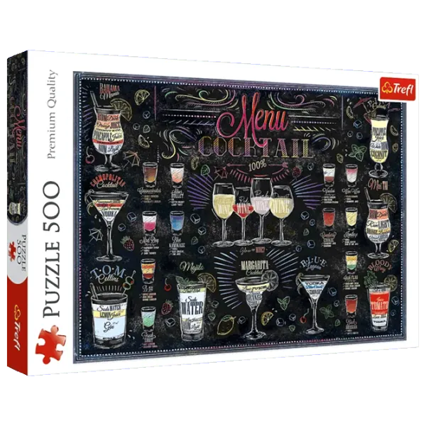 Puzzle Trefl Cocktail Menu 10+/ Количество деталей: 500 photo 1