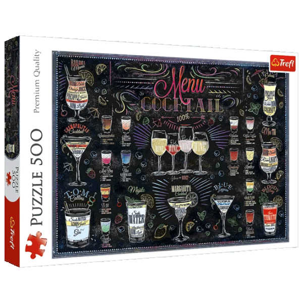 Puzzle Trefl Cocktail Menu 10+/ Количество деталей: 500 photo 1