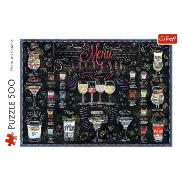Puzzle Trefl Cocktail Menu 10+/ Количество деталей: 500 photo 5