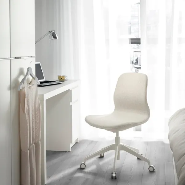 Fotoliu de birou Ikea Langfjall/Gunnared Stofă/ Light Beige White photo 5