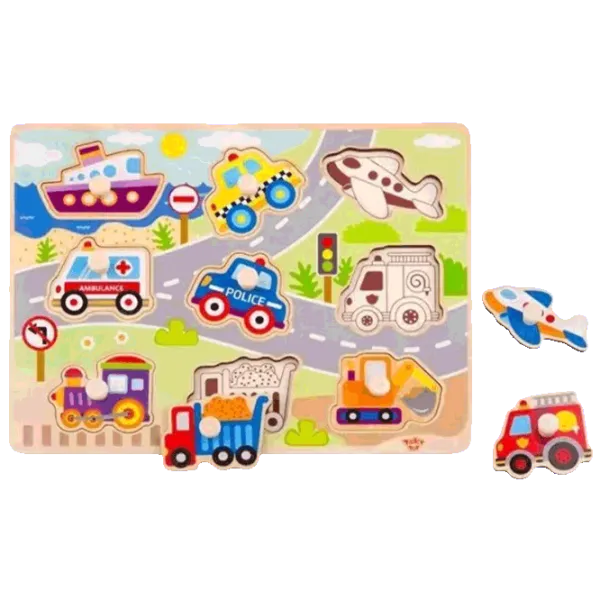 Puzzle Tooky Toy Transport 3+/ Numărul de piese: 9 photo 1