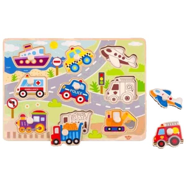 Puzzle Tooky Toy Transport 3+/ Numărul de piese: 9 photo 1