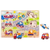 Puzzle Tooky Toy Transport 3+/ Numărul de piese: 9