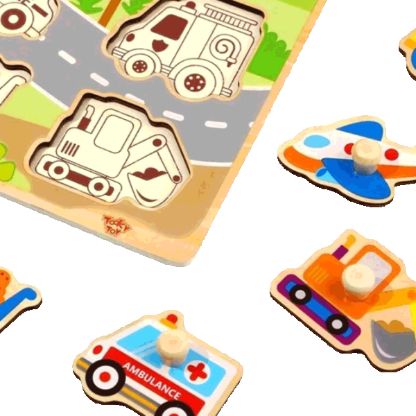 Puzzle Tooky Toy Transport 3+/ Numărul de piese: 9 photo 2