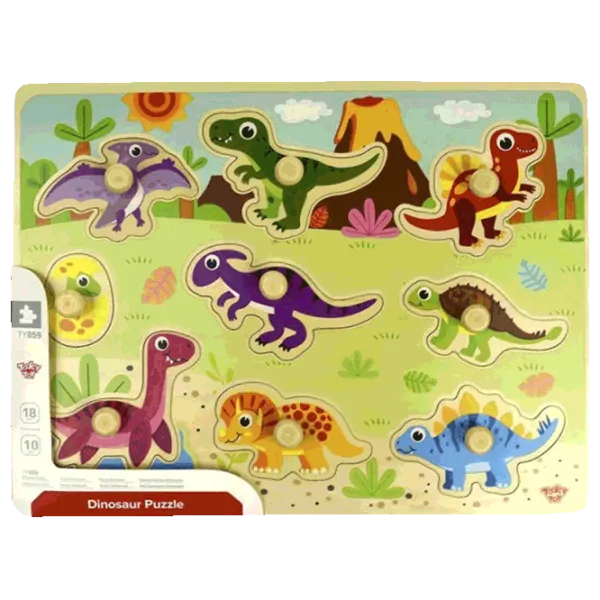 Puzzle Tooky Toy Dinosaur 3+/ Количество деталей: 8 photo 1
