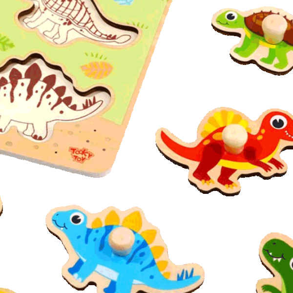 Puzzle Tooky Toy Dinosaur 3+/ Количество деталей: 8 photo 2