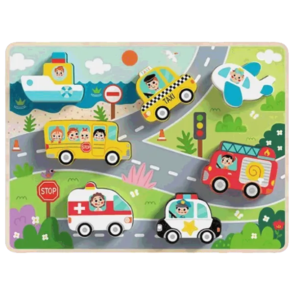 Puzzle Tooky Toy Transport 1+/ Numărul de piese: 7 photo 1