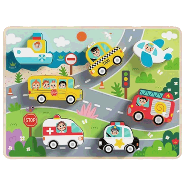 Puzzle Tooky Toy Transport 1+/ Numărul de piese: 7 photo 1
