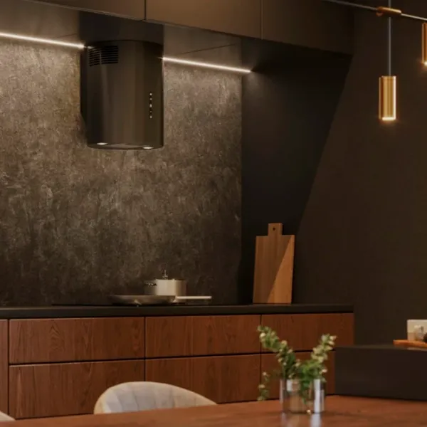 Hotă Backer Nona Mini W4031 Insulă/ Black/ Gray photo 4