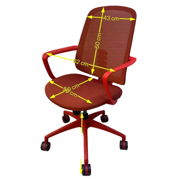 Fotoliu de birou ART Como-DHX2  Plasă acrilică/ Red Black photo 6