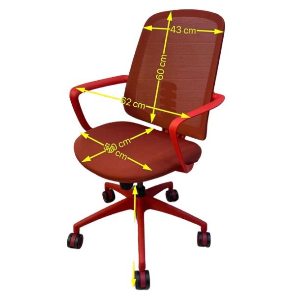 Fotoliu de birou ART Como-DHX2  Plasă acrilică/ Red Black photo 6