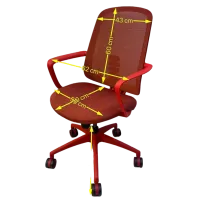 Fotoliu de birou ART Como-DHX2 Plasă acrilică/ Red Black photo 6