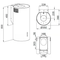 Hotă Backer Nona ELB W8035 Insulă/ White/ Gray photo 4