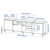 Тумба под телевизор Ikea Besta 74 x 240 x 42см / ДСП photo 3