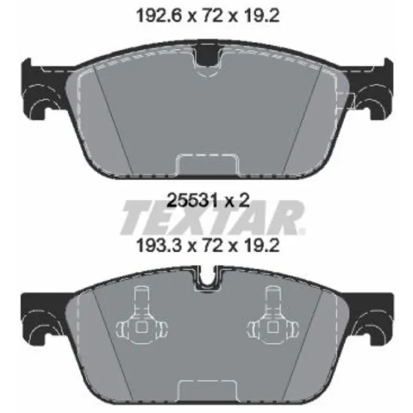 Тормозные колодки Textar 2553101 Передние / Дисковые  photo 2 Тормозные колодки Textar 2553101 Передние / Дисковые  photo 2