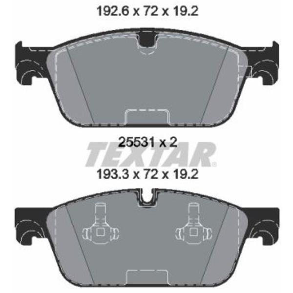 Тормозные колодки Textar 2553101 Передние / Дисковые  photo 2 Тормозные колодки Textar 2553101 Передние / Дисковые  photo 2