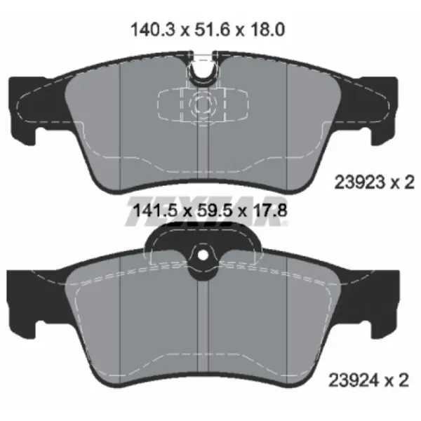 Тормозные колодки Textar 2392302 Задние / Дисковые  photo 3 Тормозные колодки Textar 2392302 Задние / Дисковые  photo 3
