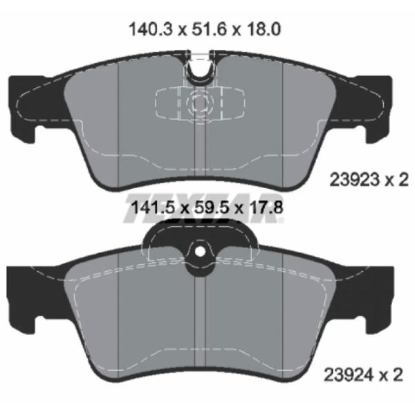 Тормозные колодки Textar 2392302 Задние / Дисковые  photo 3 Тормозные колодки Textar 2392302 Задние / Дисковые  photo 3
