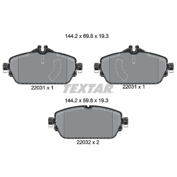 Тормозные колодки Textar 2203101 Передние / Дисковые  photo 2 Тормозные колодки Textar 2203101 Передние / Дисковые  photo 2