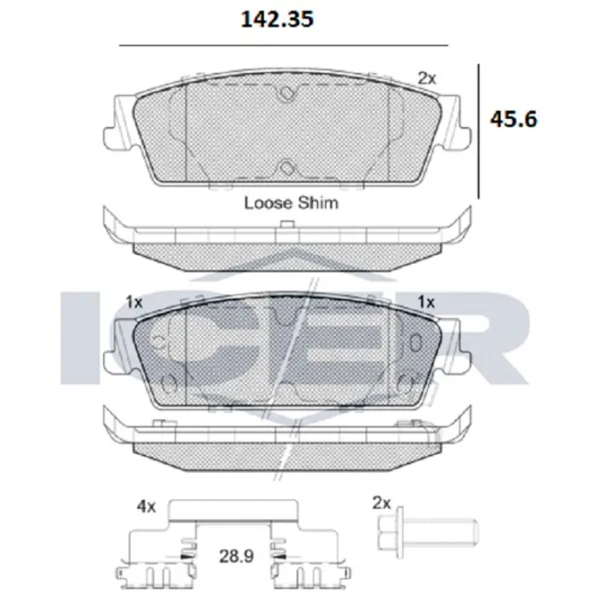 Тормозные колодки Icer 182139 Задние / Дисковые  photo 2 Тормозные колодки Icer 182139 Задние / Дисковые  photo 2