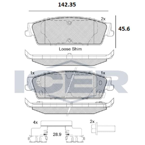 Тормозные колодки Icer 182139 Задние / Дисковые  photo 2 Тормозные колодки Icer 182139 Задние / Дисковые  photo 2