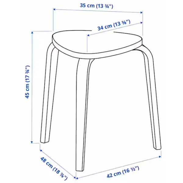 Taburetă Ikea Kyrre Lemn natural photo 3