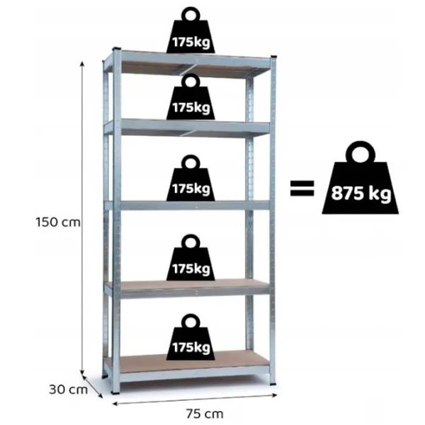 Стеллаж FunFit Metal Storage Серый / Металл photo 5