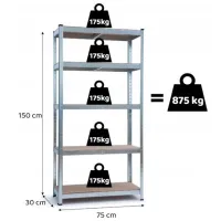 Etajeră FunFit Metal Storage Gray / Metal photo 5