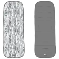 Salteluța pentru cărucior KikkaBoo 31108040127  Poliester, Poliester / Frunze / Gray