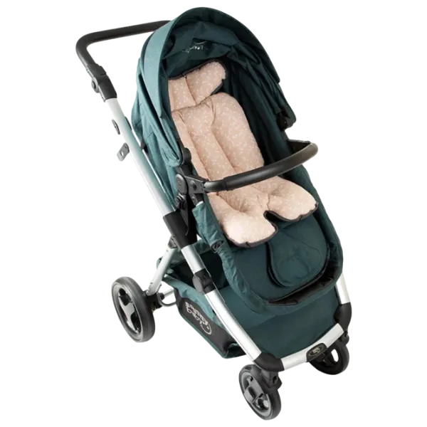 Матрасик для коляски BabyJem 507  Хлопок, Силикон / Цветы / Розовый photo 4