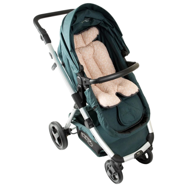 Матрасик для коляски BabyJem 507  Хлопок, Силикон / Цветы / Розовый photo 4