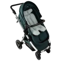 Salteluța pentru cărucior BabyJem 507 Bumbac, Silicon / Flori / Green photo 3