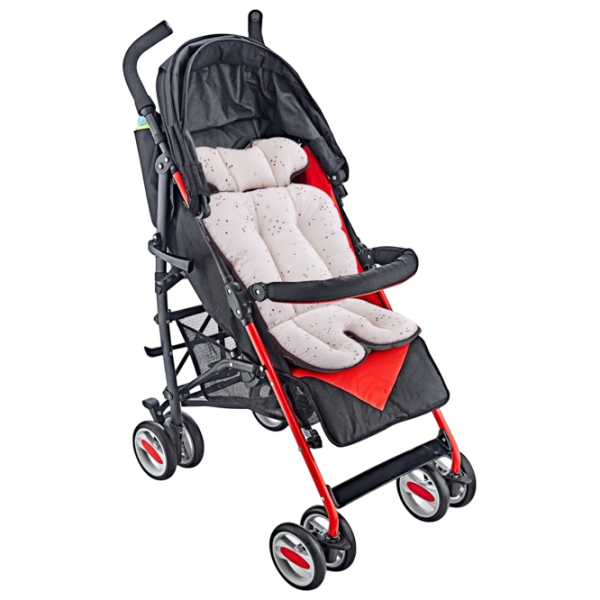 Матрасик для коляски BabyJem 507  Хлопок, Силикон / Цветы / Розовый photo 3