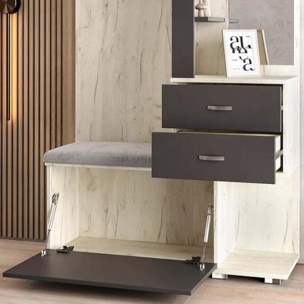 Dulap pentru antreu ML-Mobila МЛ-11 PAL / Anthracite photo 4